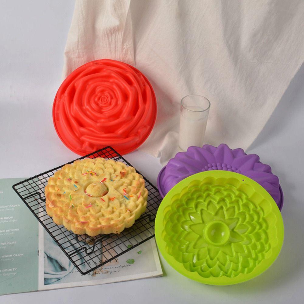 Solighter Cetakan Sabun Kue Bunga Bulat 3D Jelly Dome Mousse Moulds