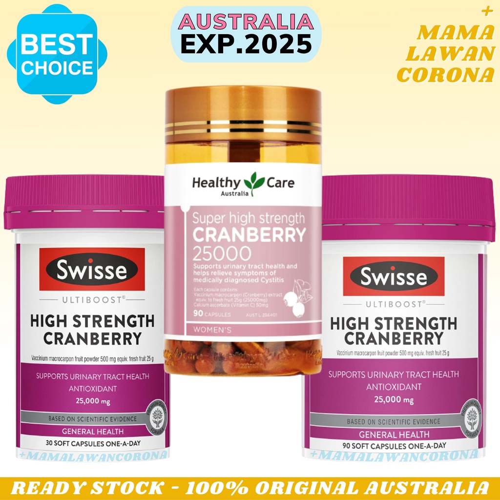 Swisse Ultiboost Super Strength Cranberry 25000mg 30 Capsules 90 Kapsul / Healthy Care High 25000 mg