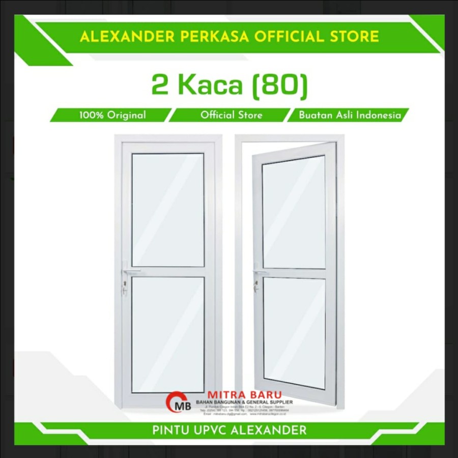 Pintu Alexander UPVC 2 Kaca