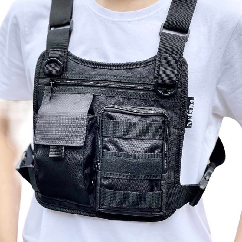 TAS DADA ROMPI PRIA BLACK POLICE ORIGINAL NEISDA / CHEST RIG BAG ORIGINAL NEISDA / TAS DADA TACTICAL PRIA ORIGINAL NEISDA BLACK POLICE