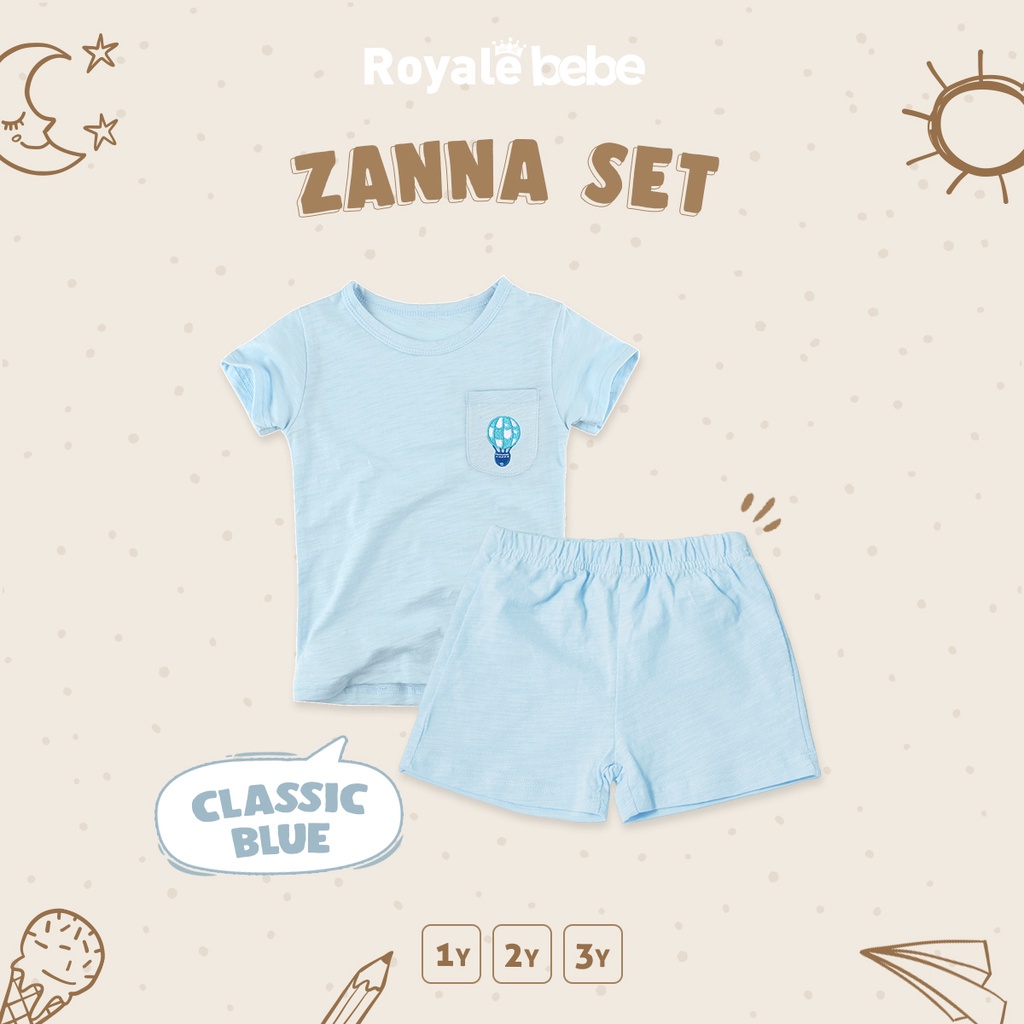 Royale Bebe Zanna Set Setelan Pendek Anak Perempuan 1-3 Tahun