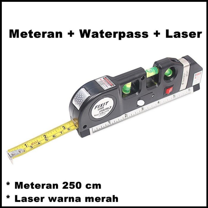 LEVELPRO3 Meteran Penggaris Laser Horizontal Vertical 250cm Waterpass