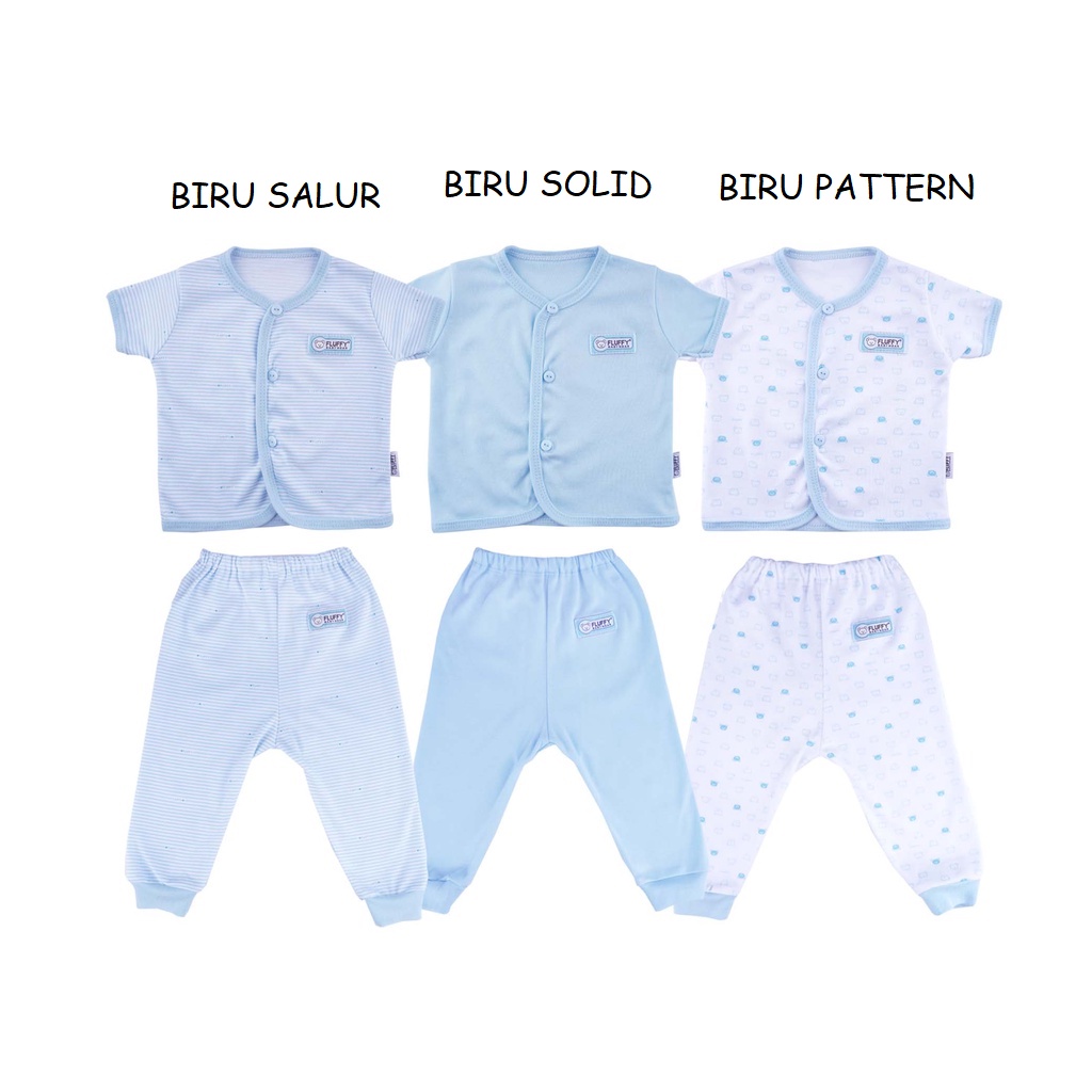 Baju Bayi Setelan Anak Lengan Pendek Celana Panjang Piyama Anak Fluffy Newborn 0 3-12 Bulan 1pcs