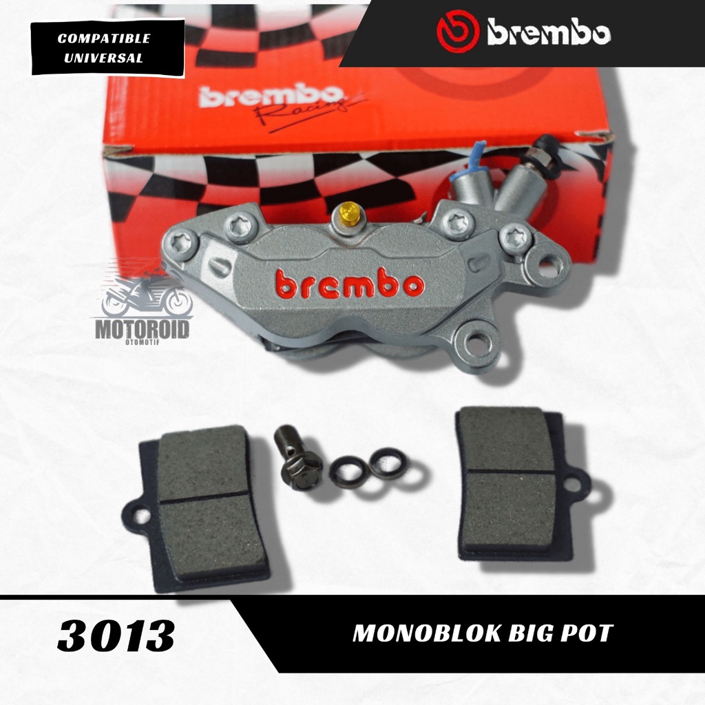 Kaliper Brcmbo 4Piston MONOBLOK Caliper Big Pot Axial Kanan Babet BREM Universal