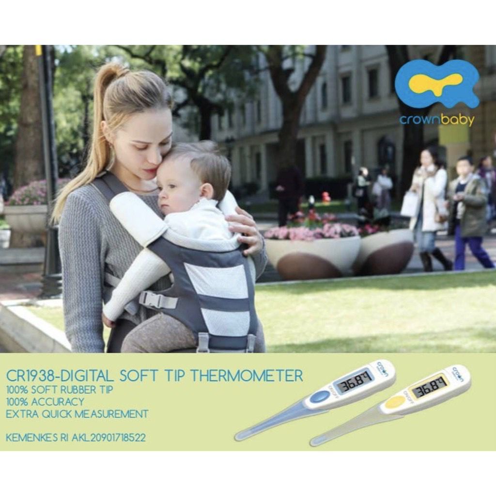 Thermometer Crown Babycare Digital Pengukur Suhu Temperatur Tubuh Elektronik CR1938