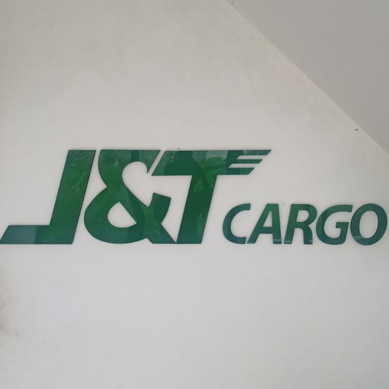 LOGO JNT CARGO AKRILIK MURAH/AKRILIK JNT/LABEL EKSPEDISI JNT CARGO MURAH