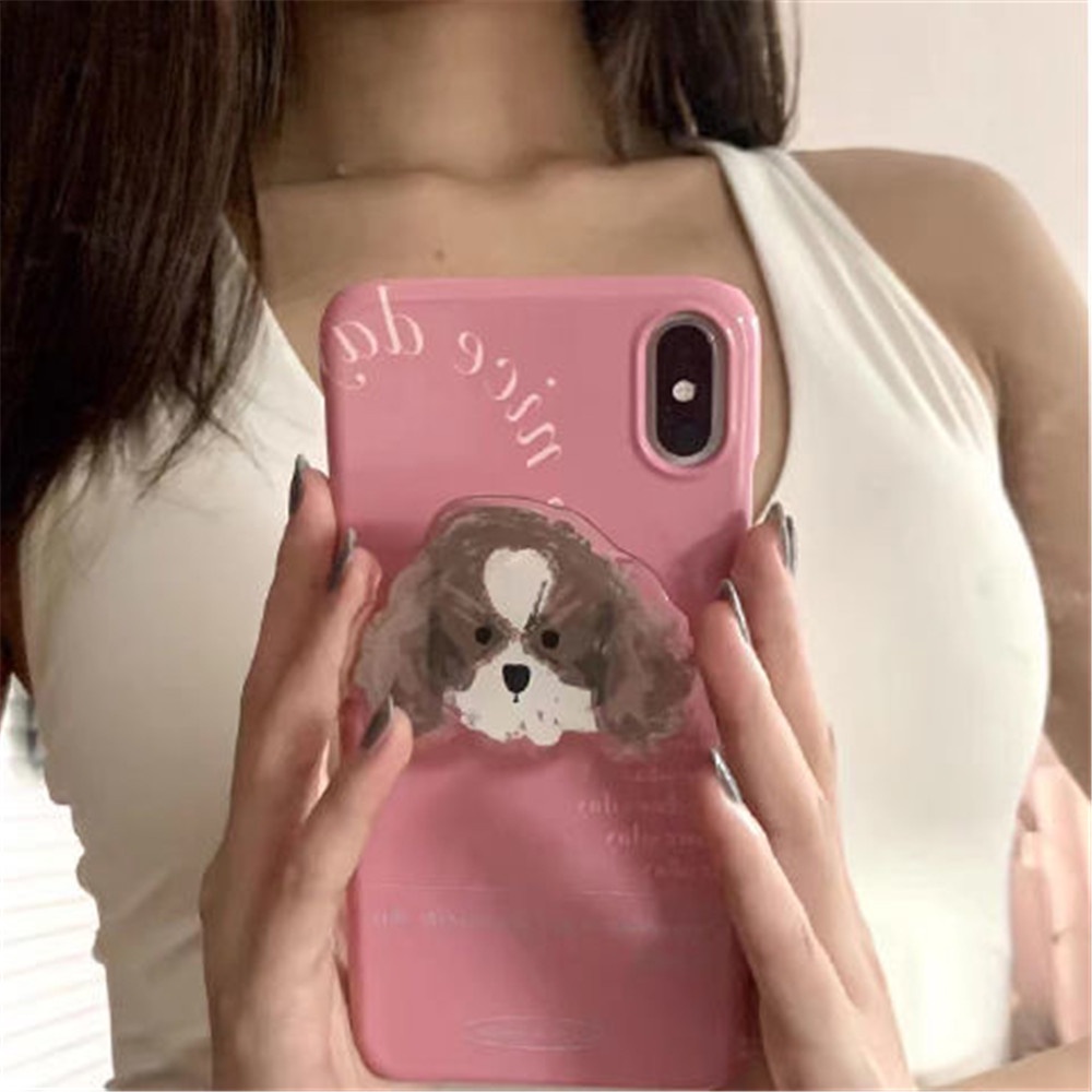 Popsocket Smartphone Motif Kartun Anjing Lucu Bahan Akrilik 9 Pola