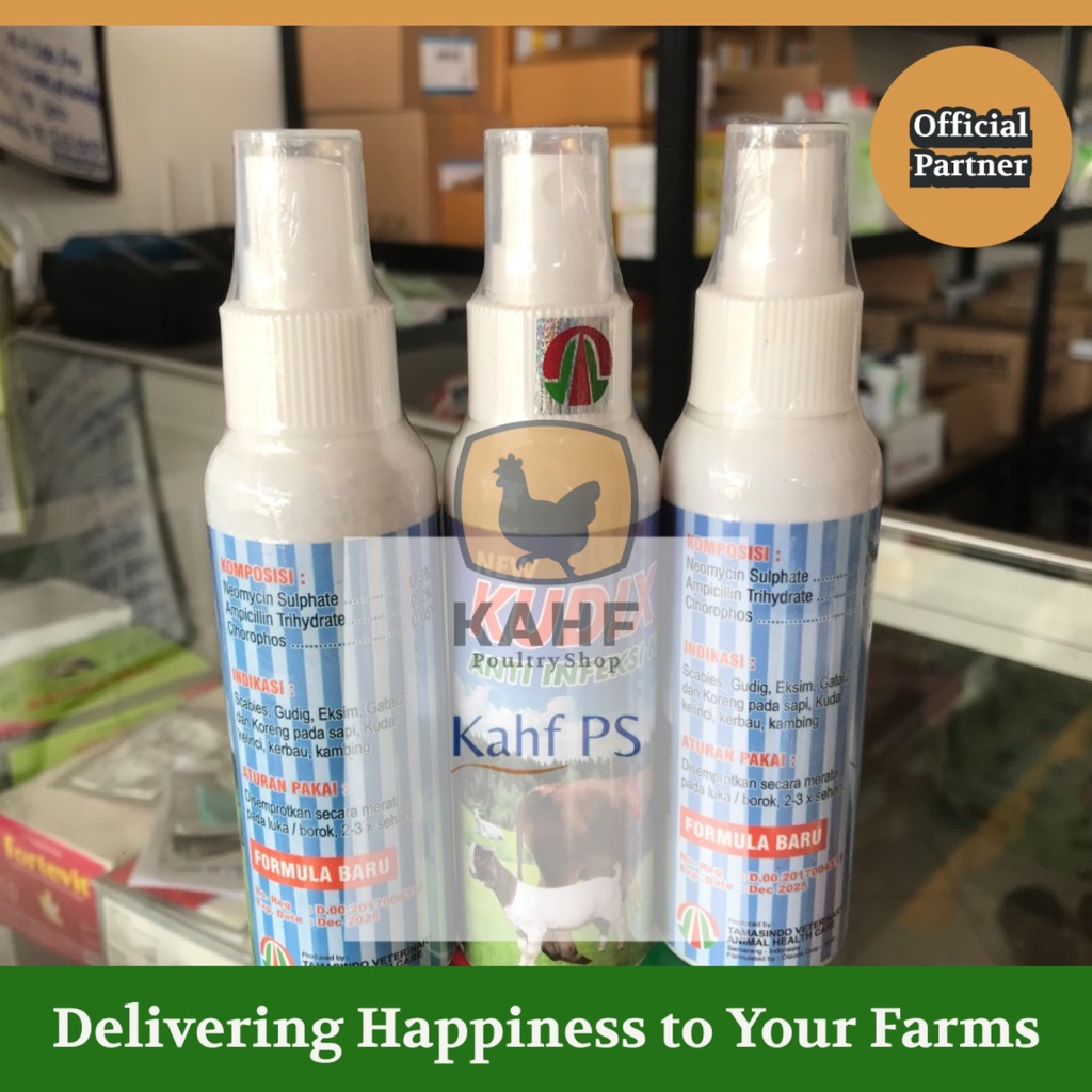 Kudix Spray 120 ml - Obat Semprot untuk Scabies, Gudik, Gatal pada Sapi Kambing Kelinci