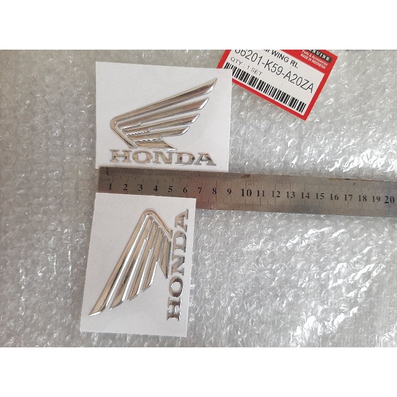 Logo Emblem Sayap Honda Vario 150 Wing 3d Sepasang Kanan Dan Kiri 2 Pcs Gold Silver Color Ready Stock Straight Sticker Stiker Badge Chrome Vario Motor Timbul Full Croom