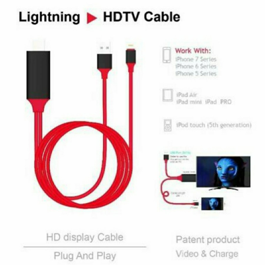 KABEL HDMI 2 IN 1 HDTV P-8 TO LIGHTNING 2M