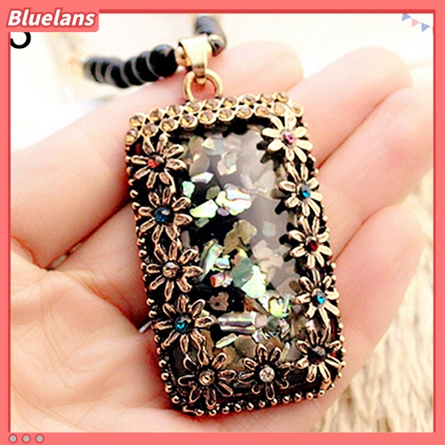 Bluelans Kalung Rantai Dengan Liontin Opal Imitasi Warna-Warni Untuk Hadiah