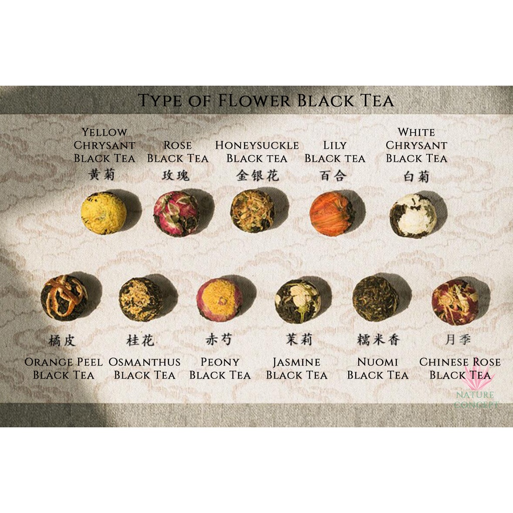 Dragon Ball Flower Tea Teh Bunga Bola Black Tea Pu'er Lengkap dan Murah