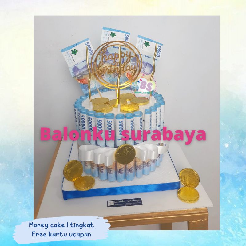 

money cake 1 layer 50 ribu kado ulang tahun