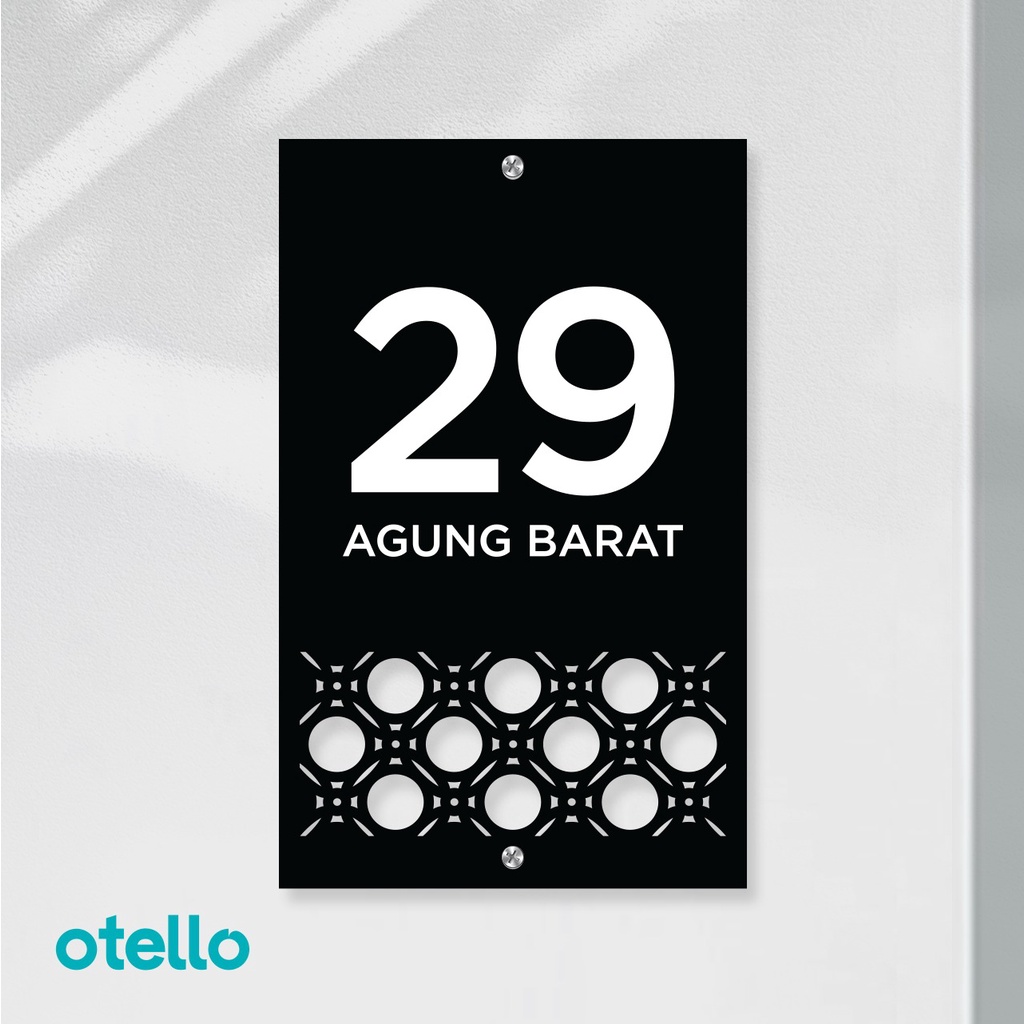 Nomor Alamat Rumah Acrylic Modern Minimalist UV Print Custom Aklirik Papan Nomor Rumah Unik