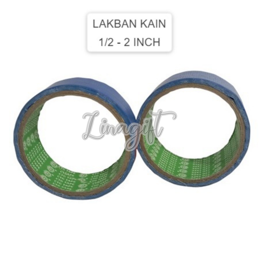 OBRAL - PLAKBAN KAIN / WARNA 1 INCH/ 1.5 IN/ 2 INCH HITAM / ABU ABU / KUNING / BIRU / MERAH / HIJAU UNTUK JILID BUKU ATAU KEBUTUHAN PACKING