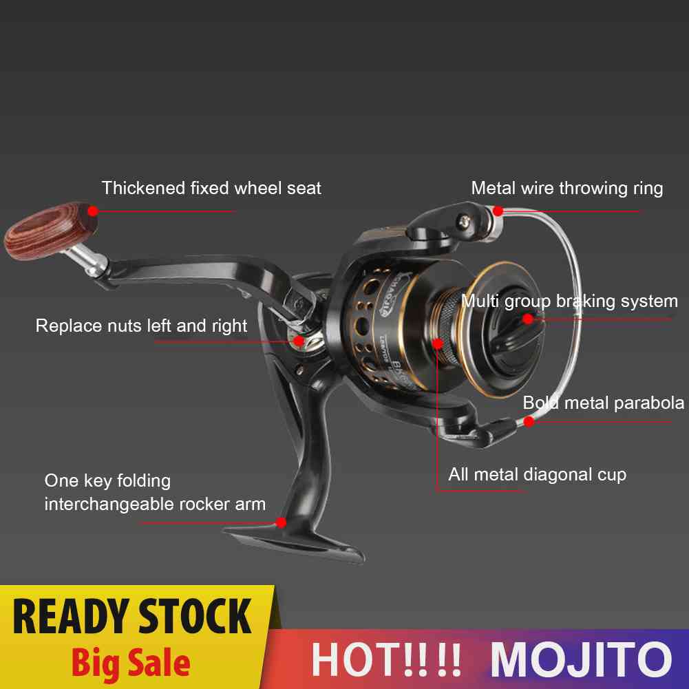 Bk Series 5.2 / 1 Spinning Reel Pancing Rasio Kecepatan Tinggi Bahan Metal