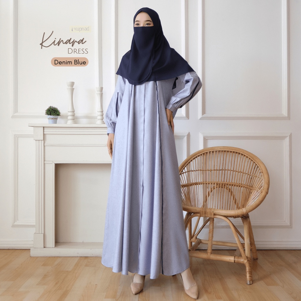 KUPNAD Gamis Casual Premium Katun Madinah (Medina) - Kinara Dress by KUPNAD gamis busui friendly bahan adem nyaman bikin kamu terlihat cantik dan muslimah