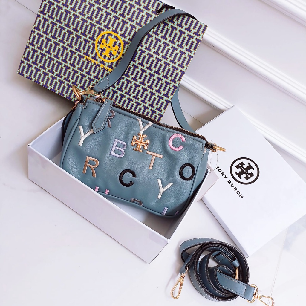 TAS SELEMPANG T*RY ALFABET SLING BAG IMPORT SET BOX KODE SA003