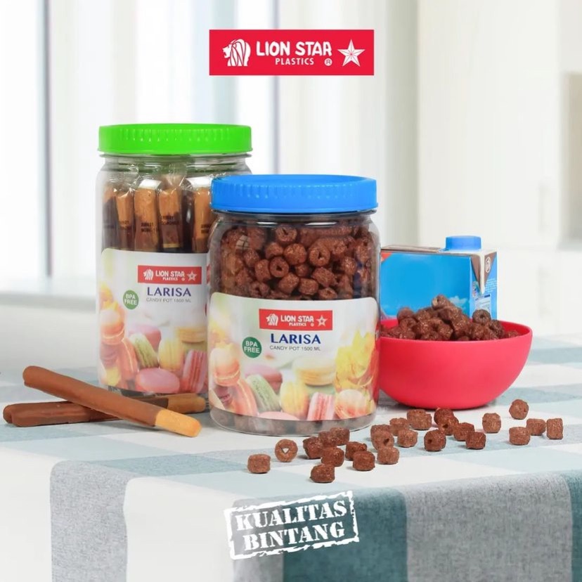 ( BISA COD ) PROMO LION STAR LARISA CANDY POT PP / TOPLES MAKANAN KEDAP UDARA 1,2L, 1,5L, 1,8L / TOPLES LION STAR / TOPLES MAKANAN / TOPLES SNACK PLASTIK KEDAP UDARA / TEMPAT PENYIMPANAN MAKANAN / TOPLES PLASTIK / TEMPAT SNACK / TOPLES SNACK