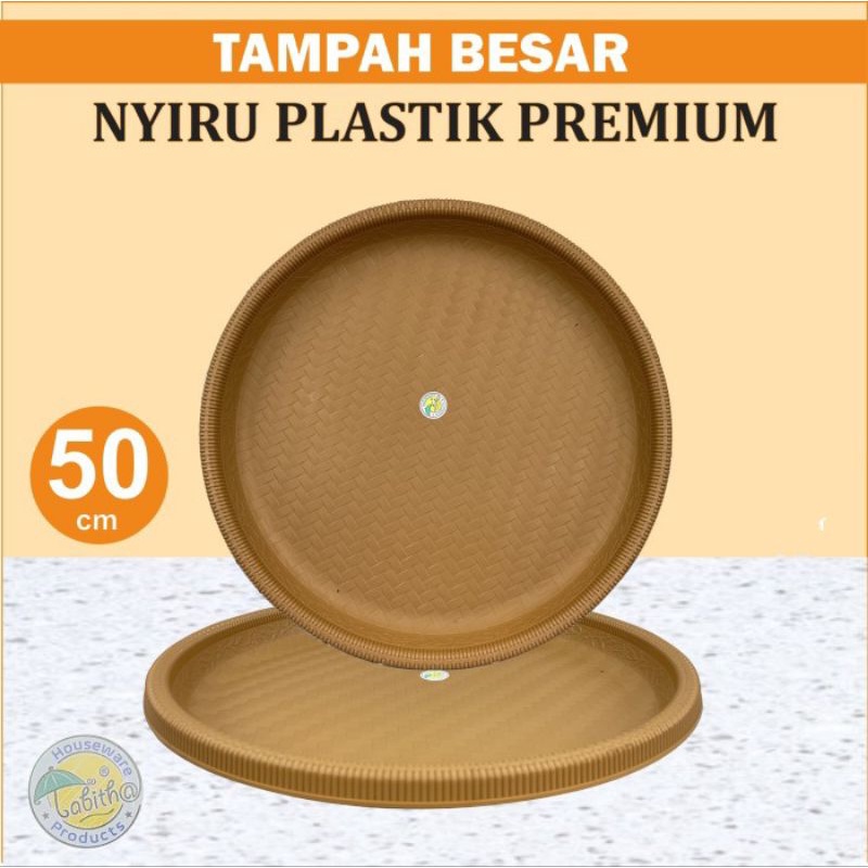 Tampah Besar 50 cm model rotan  anyaman plastik / Taktakan tumpeng / nampan tumpeng   /Nyiru Plastik Premium Tabitha 50 CM