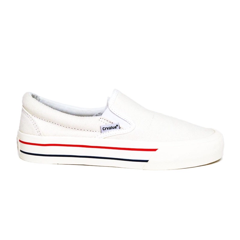 Sepatu Slip On Corvaluefootweaer Salvador offwhite merahbiru