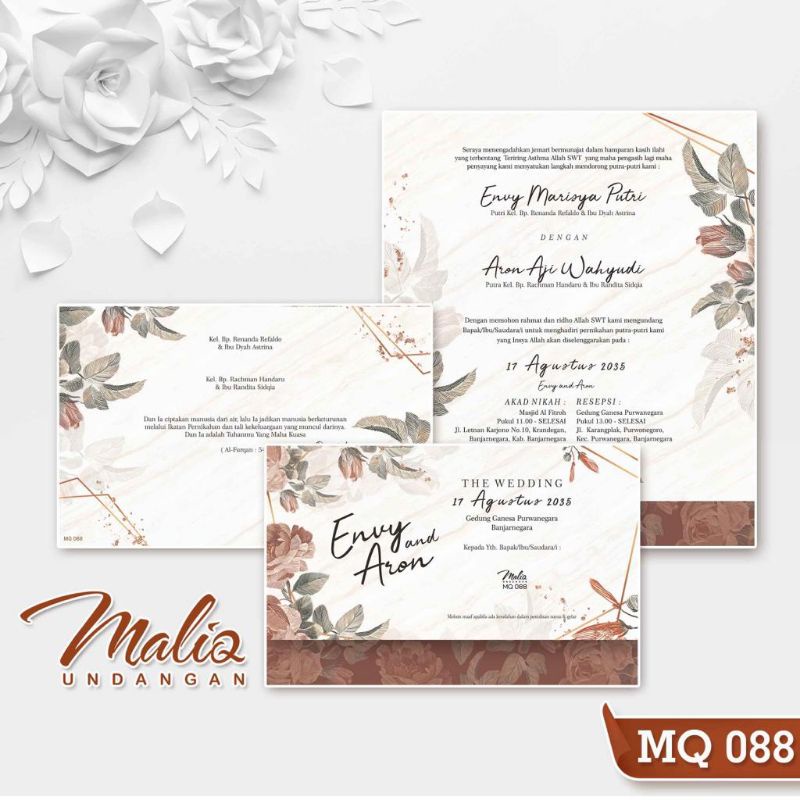 cetak undangan blangko Maliq 088 / mokeup blangko maliq/katalog undangan blangko