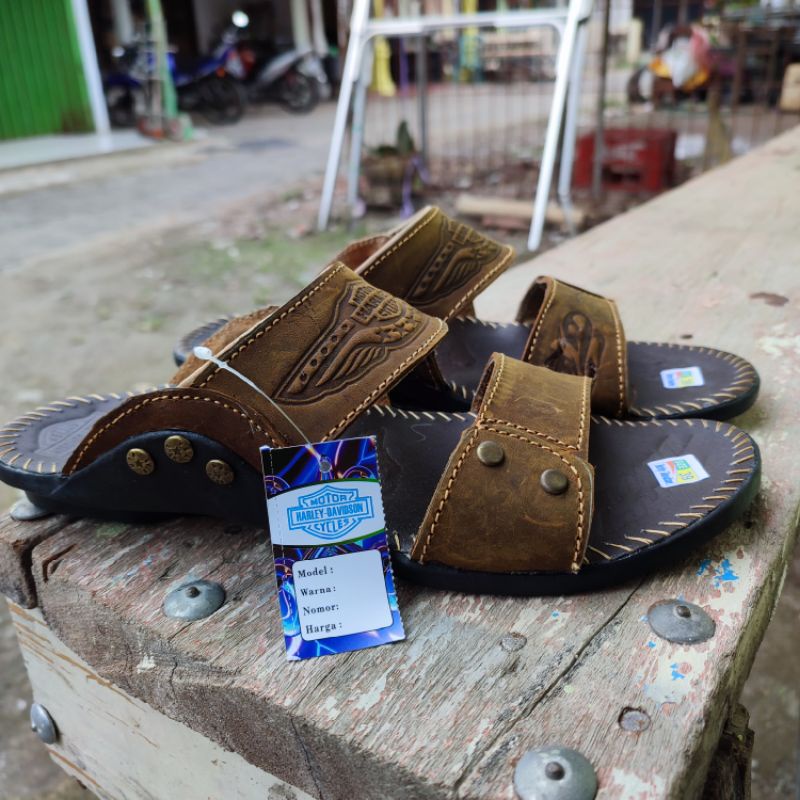 Sandal  cowok kulit asli Sol karet tpr