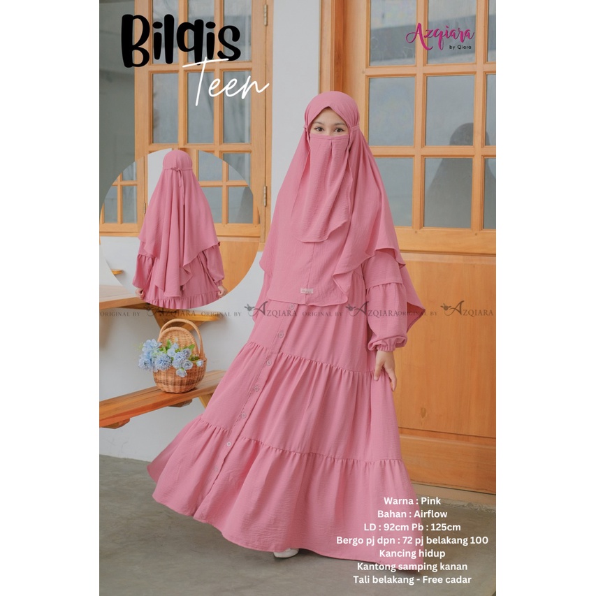 Bilqis Teen Anak Syari Gamis Muslim Free Cadar Original Produk By Qiara Fashion