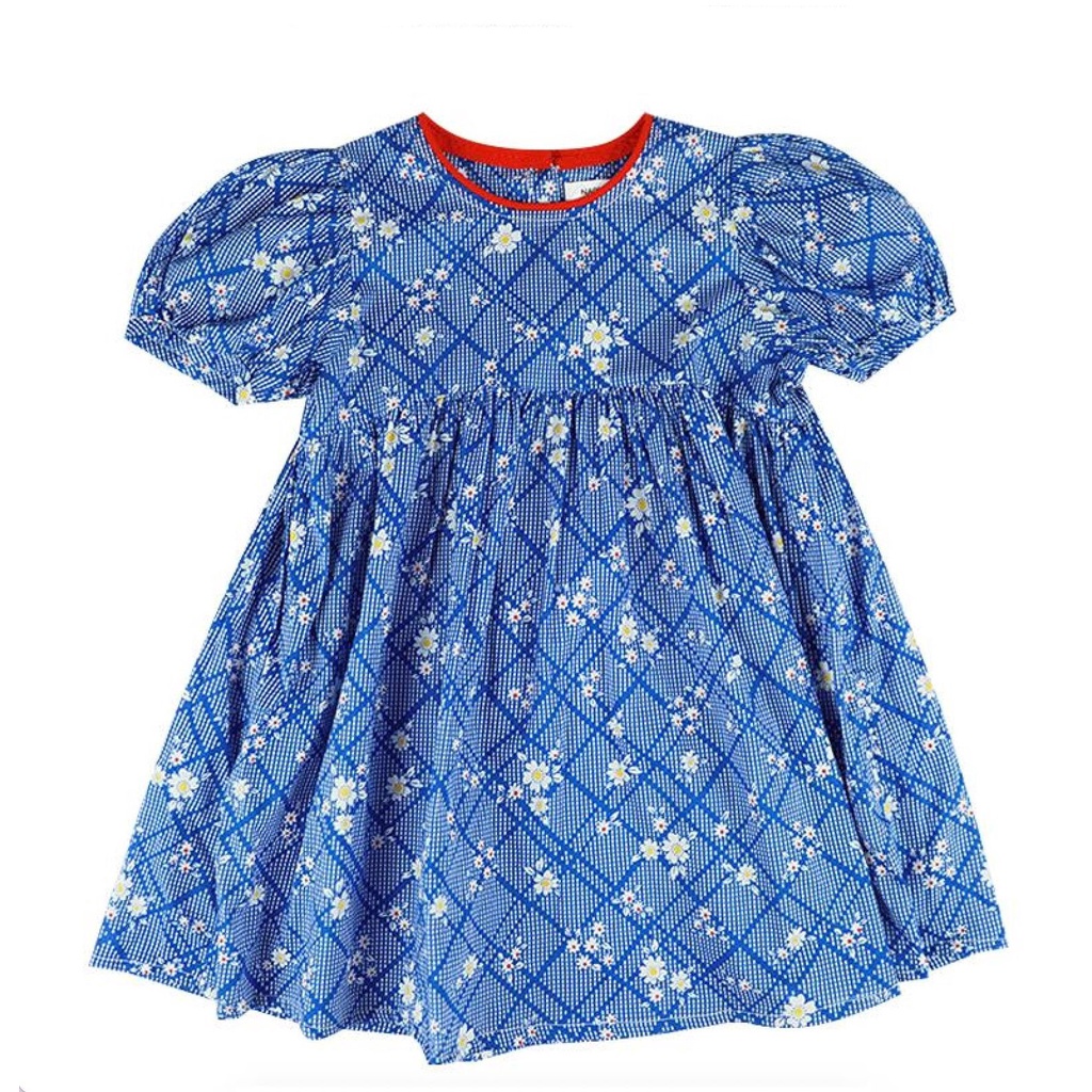 Dress Anak Perempuan Import Motif Sunflower Biru