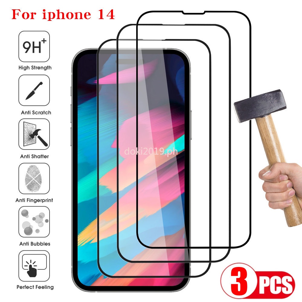 1-3pcs Pelindung Layar Tempered Glass 3D Curved 14Pro 14Plus 14Pro Max Untuk Apple iPhone 14