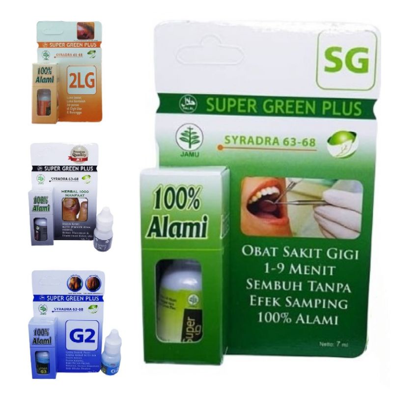 Super Green Plus SG - SGP  2LG - SGP G2 - SGP JK-7 Obat sakit gigi - Kutil - Cantengan - Jamur