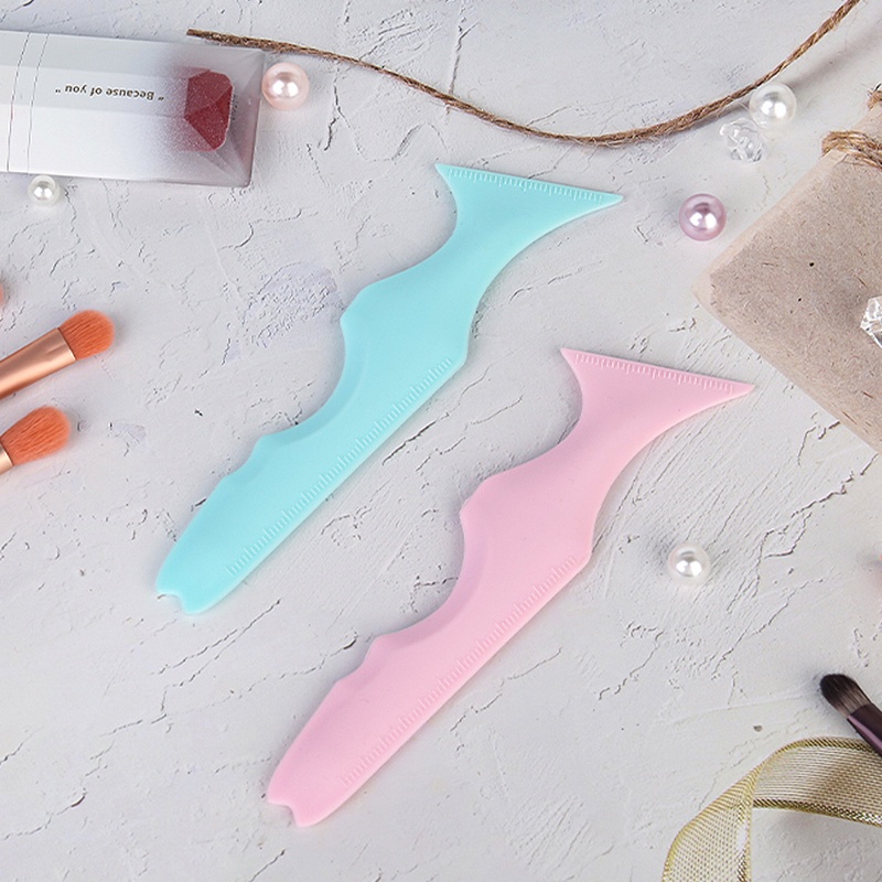 1 Pc Penggaris Pengukur Posisi Alis Eyeliner Multifungsi Bahan Silikon Untuk Alat Makeup