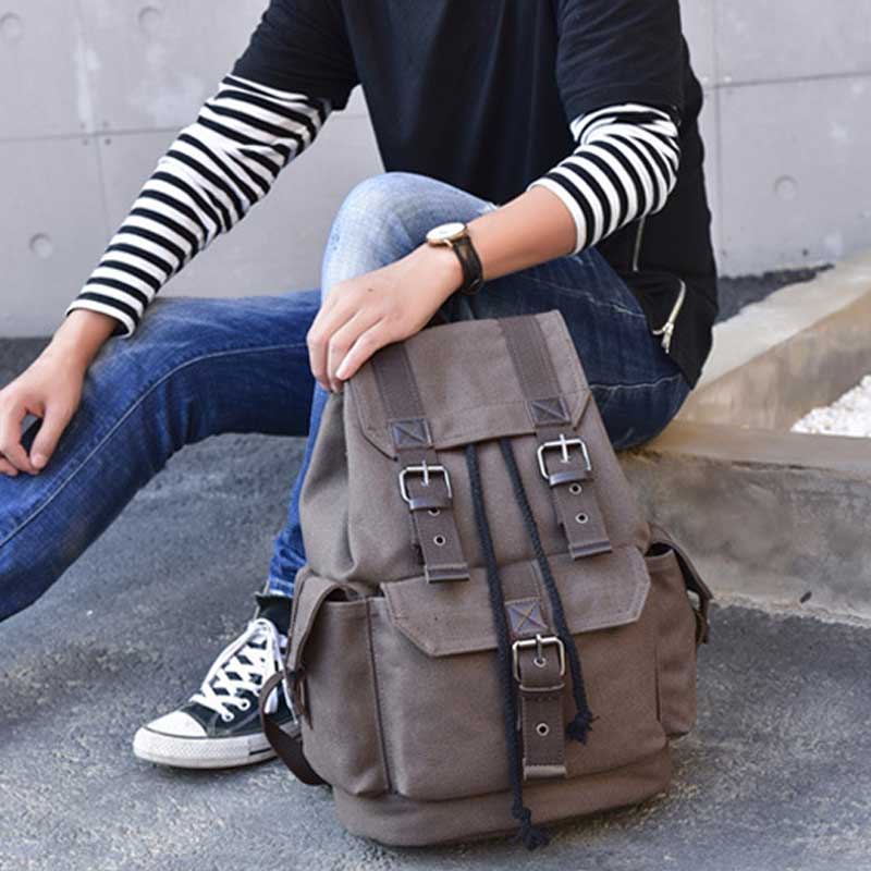 Tas Pria Canvas Bag Extensive Daily Bag School Work Collage Slot Pocket Banyak Comfortable - RK023