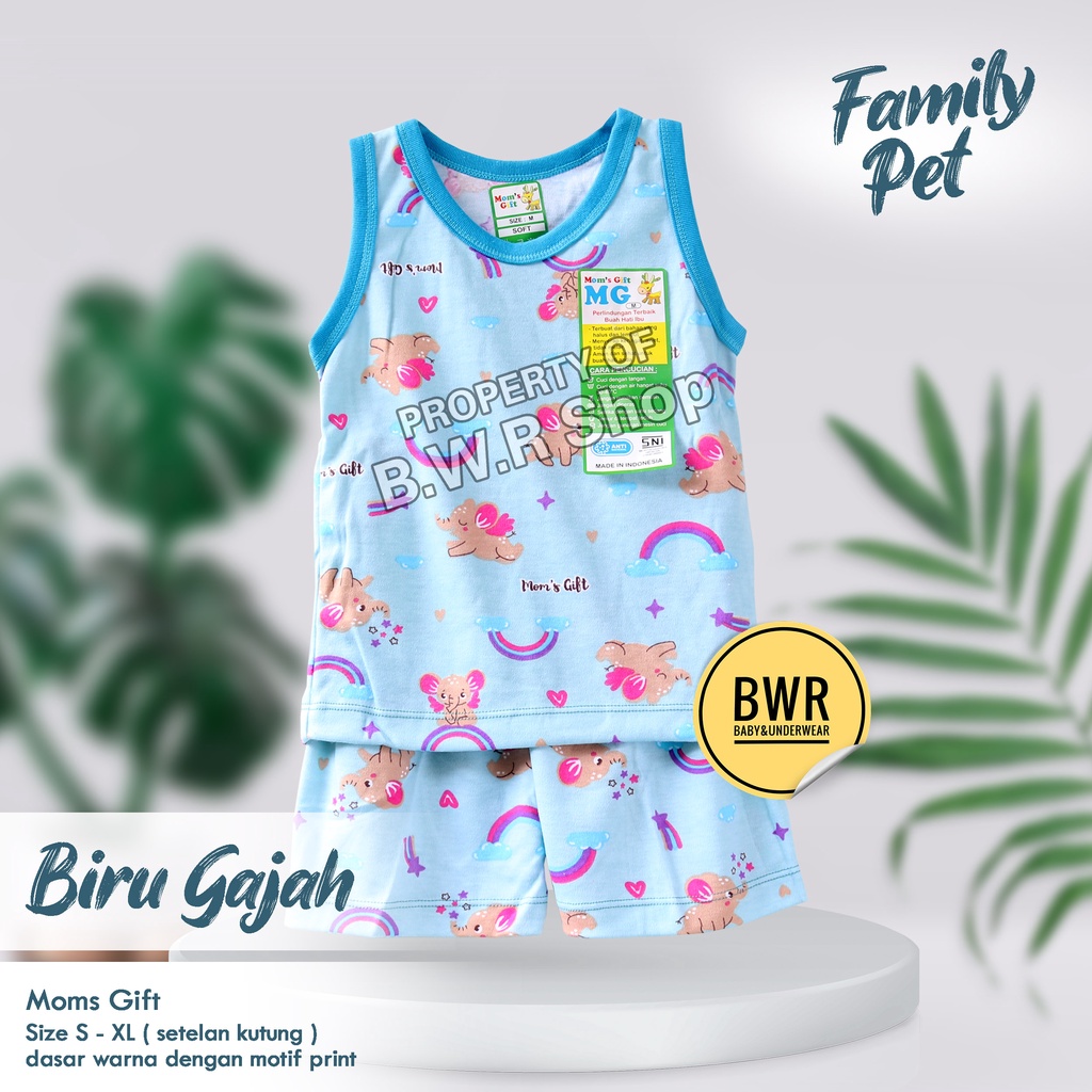 Setelan Moms Gift KUTUNG Family Pet Terbaru / Piyama Anak Unisex Kaos Buntung Mom's Gift Motif 05mg | Bwr