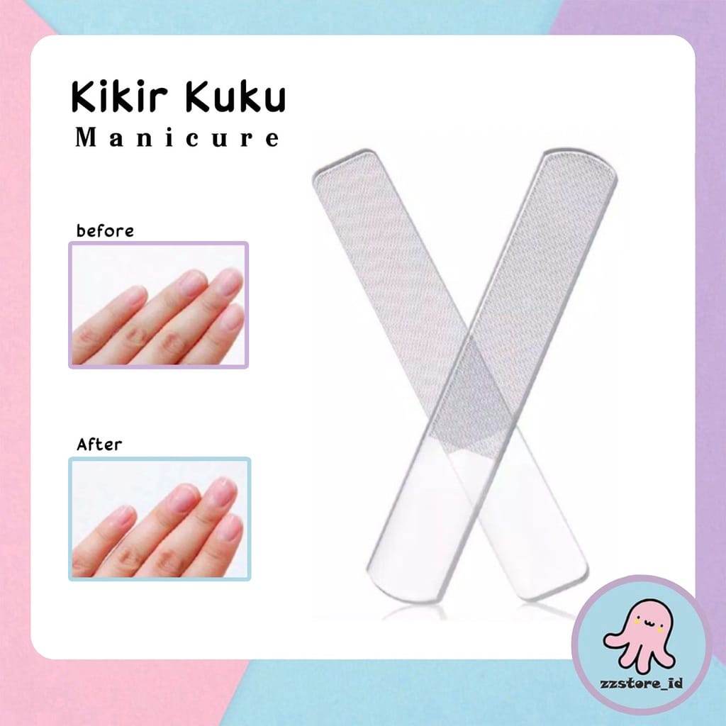 Kikir Kuku Premium + Box Untuk Manicure Pedicure / Nail Art Glass Nail Polish Kuku Cantik Mengkilap Tanpa Ke Salon