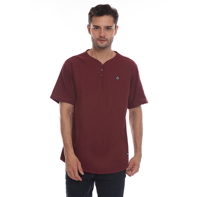 Juice Ematic Kemeja Lengan Pendek Pria Merah Tua Terang Stikma MSHS04105-MRN Planet Surf