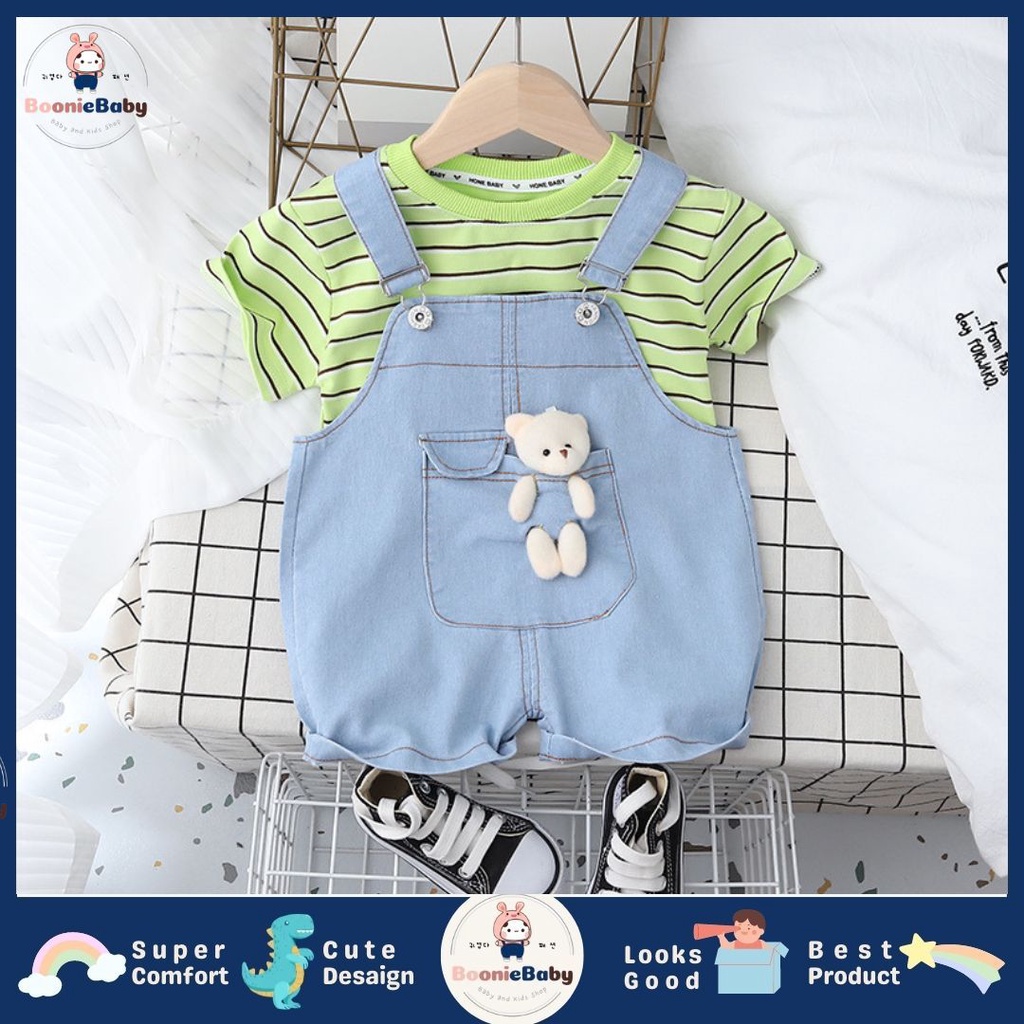 boonie setelan baju anak laki laki import Setelan anak cowok import baju anak laki laki import motif garis simple SET ANSOP H BEAR