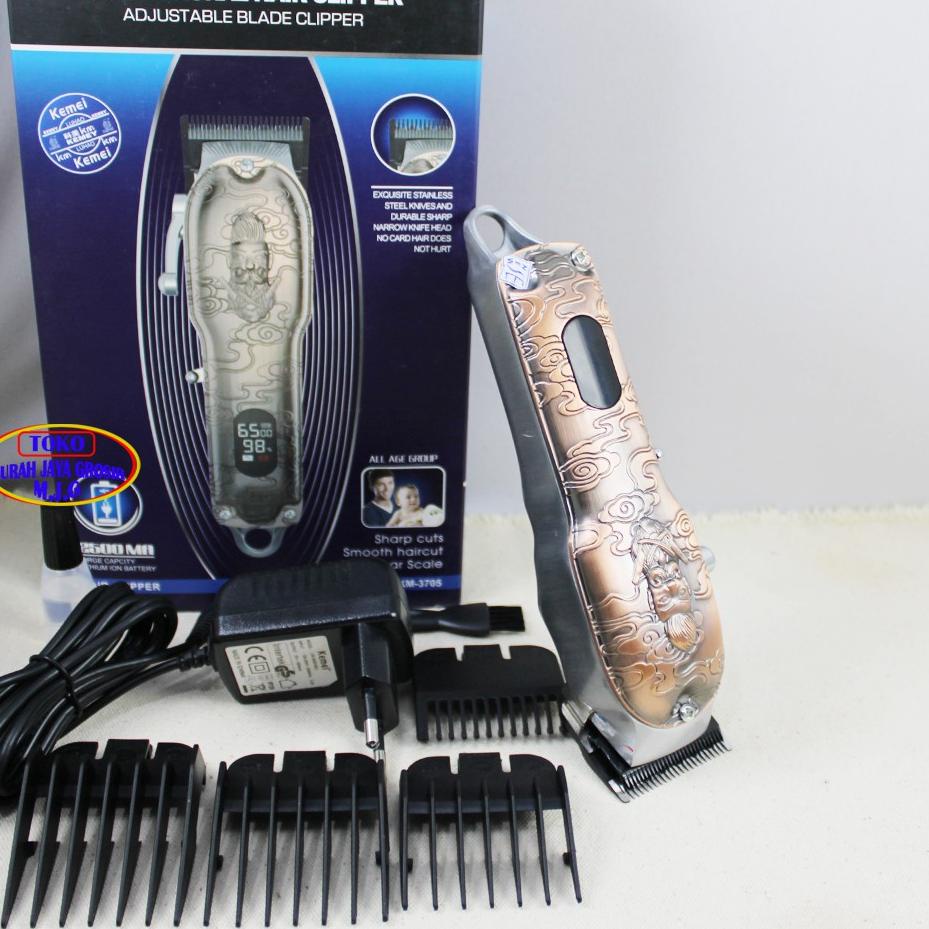 READY STOCK Mesin Cukur Rambut Cas Kemei KM 3705 Alat Potong & Pangkas Rambut Asli / Hair Clipper Cu