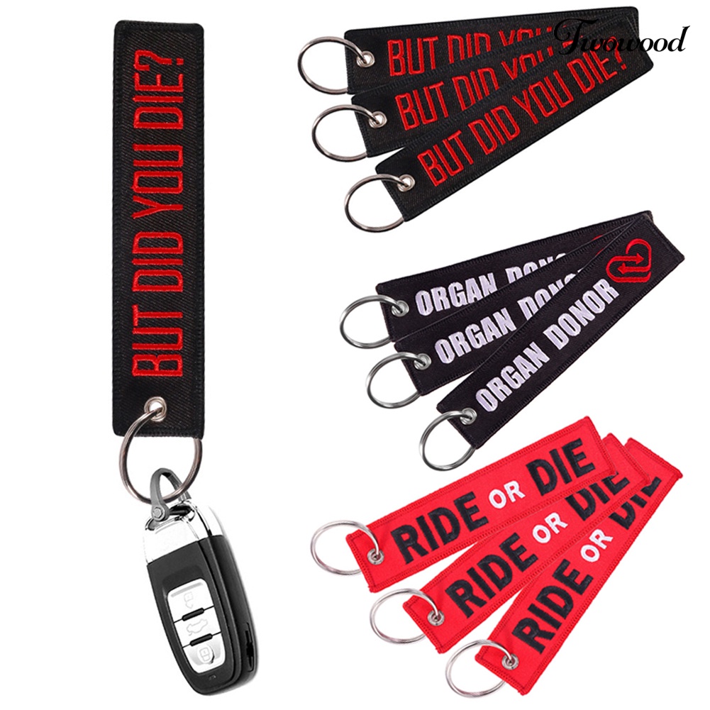 Twowood Gantungan Kunci Bordir Tulisan Untuk Dekorasi Tas