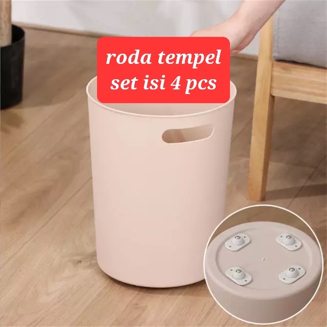 Roda Tempel Mini 360 derajat isi 4pcs Serbaguna Untuk Lemari Meja Tempat Sampah Dan Furniture Lainnya