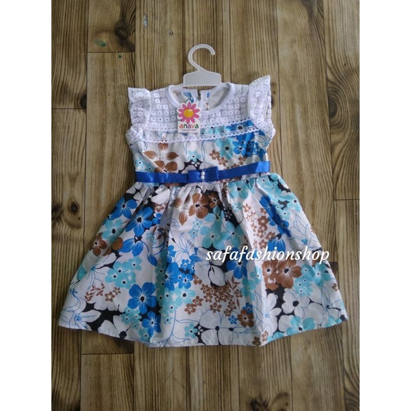dres baju anak brokat bunga pita tengah anak perempuan 1 2 tahun