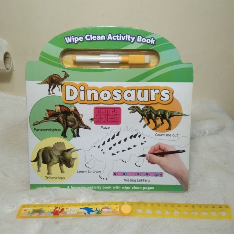 Buku anak boardbook Wipe Clean Activity Book DINOSAURS