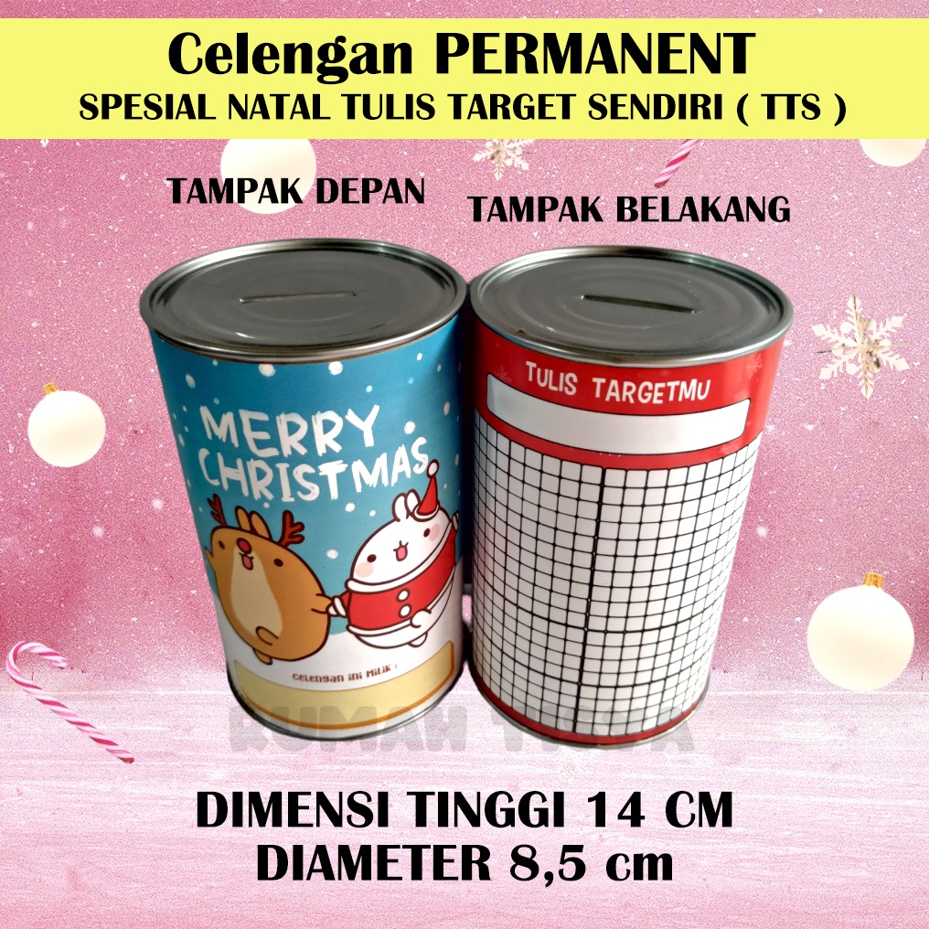 Jual Souvenir Celengan Kaleng Komposit Permanent │target │edisi Natal Shopee Indonesia 8505