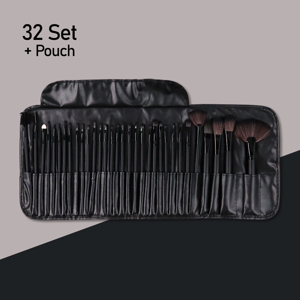 Brush Make Up 32 Set OMHR7KBK dengan Pouch - Black