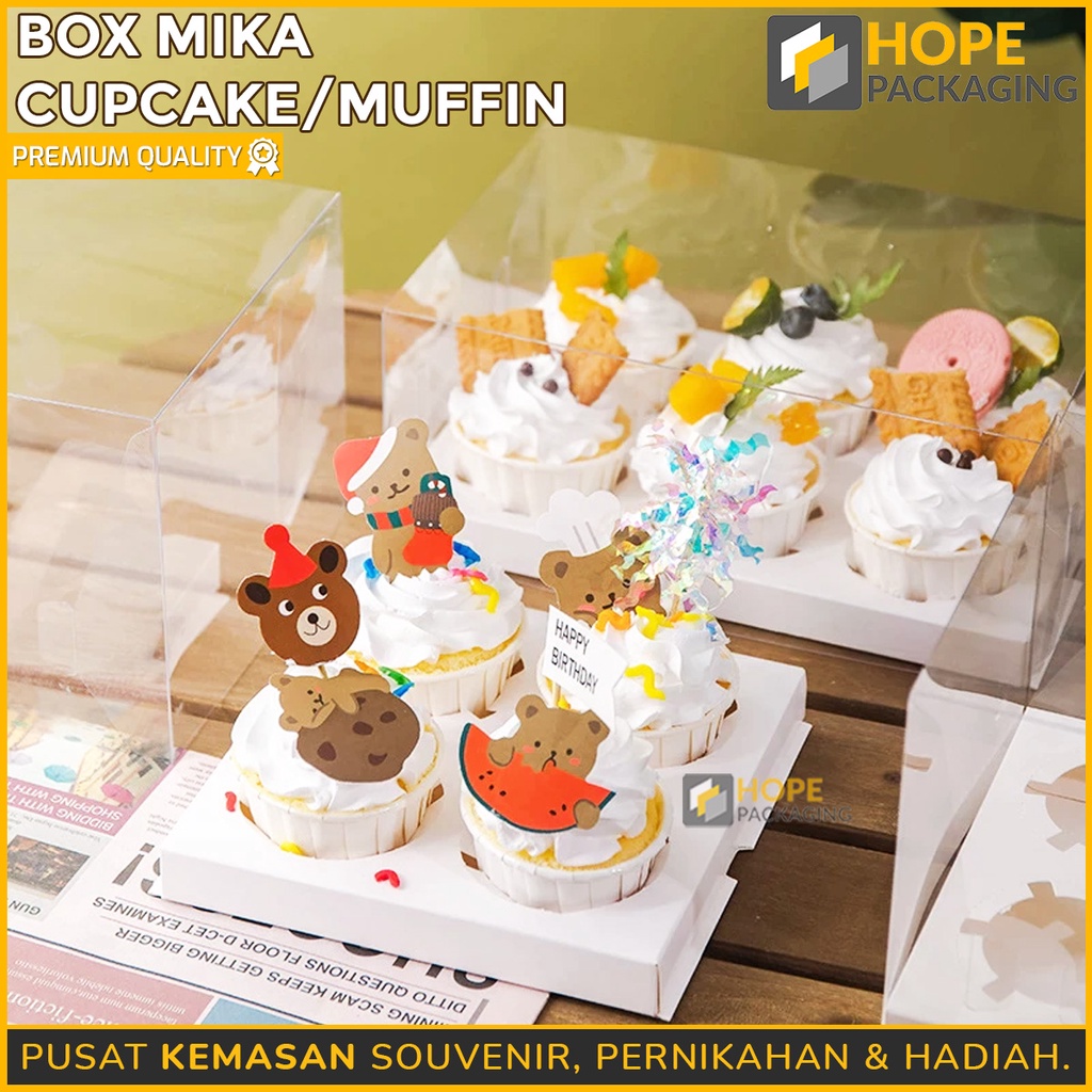 Box Mika Cup Cake / Muffin 2 Lubang / 4 Lubang / 6 Lubang