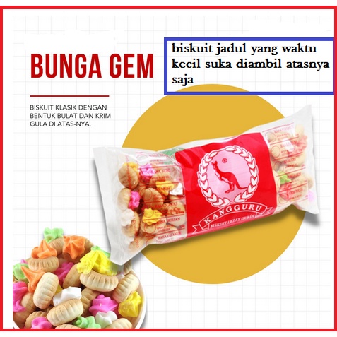 

Biskuit Jadul Aim Bunga Gem mini Kangguru 90g | gurih renyah manis bunganya