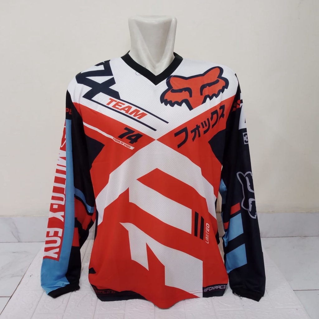 JERSY TRAIL CROSS JERSEY FULLPRINT KUALITAS PREMIUM BAJU CROSS OFFROAD JERSY SEPEDA PREMIUM BAJU TRAIL ADVENTURE F0KS ORANGE