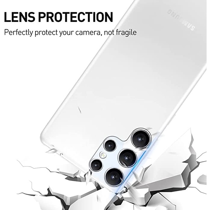Tempered Glass 3D Camera Samsung S20 S21 S22 Note 10 20 Fe Plus Ultra Lite Ultra Clear - Black