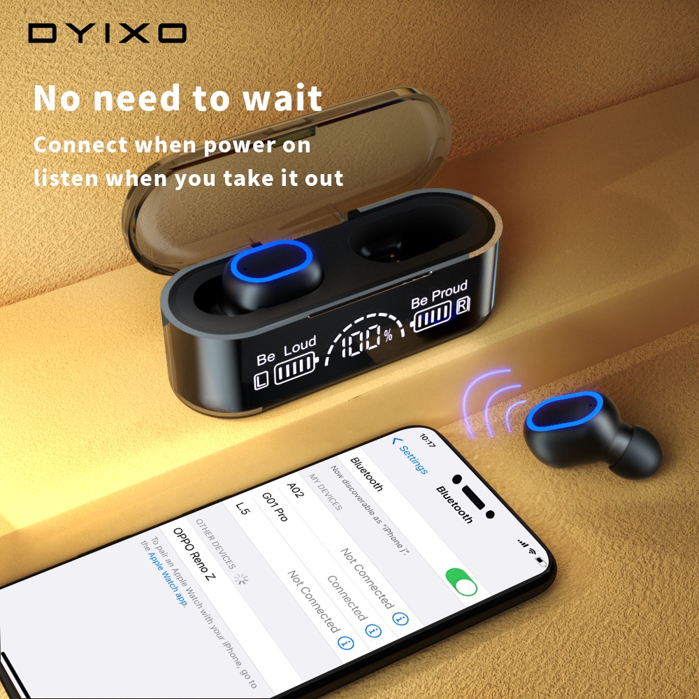 G35 Bluetooth Earphone TWS Wireless Earphone LED Earbuds 9D Bluetooth Headset With Mic buy 1 take 1