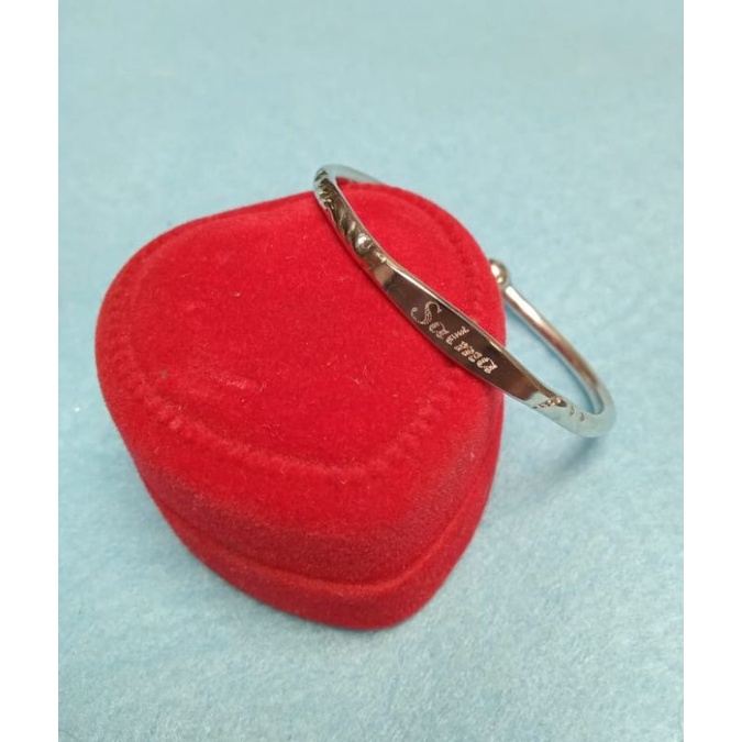 GELANG BAYI ANTI STEP GELANG MONEL GELANG UKIR NAMA GELANG BANGLE UKIR NAMA